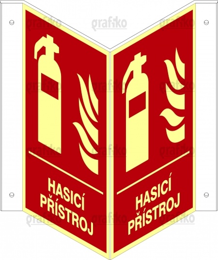 PO hasicího přístroje s textem