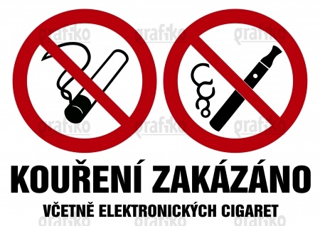 Kouření zakázáno, včetně elektronických cigaret